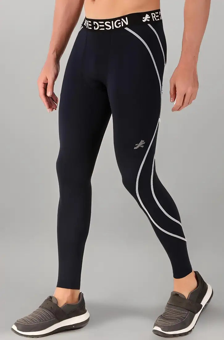 ReDesign Apparels Men's Polyester Compression Pant/Tights/Megging for Gym, Running, Cycling, Yoga & All Sports