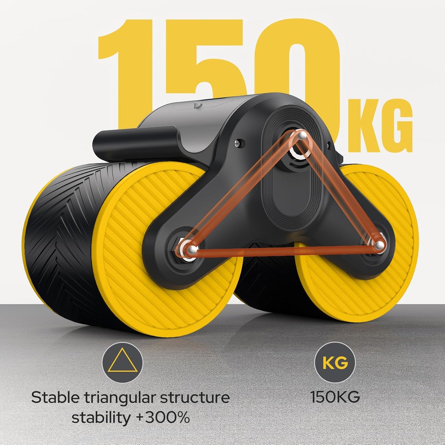 Halohop AB Roller Wheel With Calorie Record Counting Exercise Wheel For Abdominal Core Strength Training, Automatic Rebound,Premium Abdominal AB Roller With Phone Holder For Men Women,Black