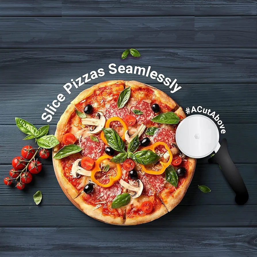 Table BARN Stainless Steel Pizza Cutter Wheel with Black Handle 