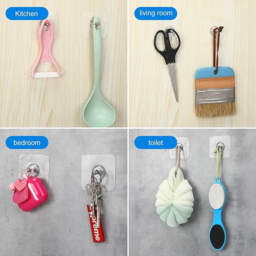 JIALTO Wall Hooks for Hanging Strong, Adhesive Hooks for Wall Heavy Duty, Wall hangings, Kitchen Accessories Items, Sticky Photo Frame Hangers 