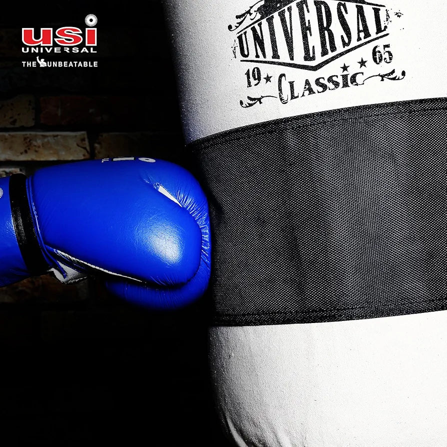 USI UNIVERSAL The Unbeatable Boxing Punching Bag, 626C Classic Tough Canvas 4 Feet UnFilled Boxing Bag, Kickboxing Punching Bag with Hanging Chain Combo, Heavy 20oz Canvas Material for Men & Women