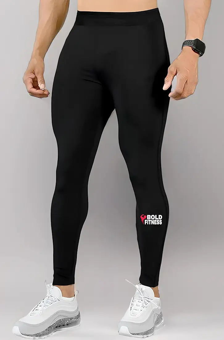 BOLD FITNESS Men Compression Pants | Gym & Sports Body Fit Tights Activewear