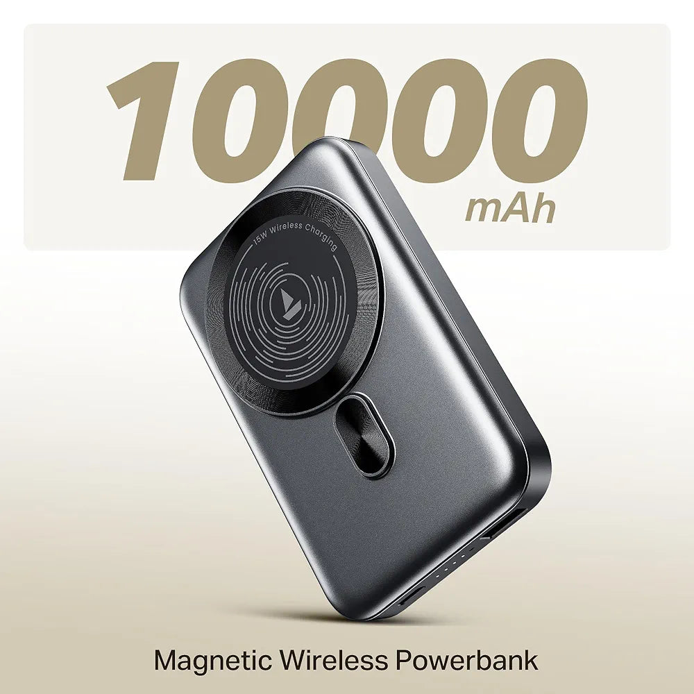 boAt New Launch EnergyShroom PB331  10000mAh Magnetic Wireless Powerbank, 15W Wireless & 22.5W Wired Charging for  