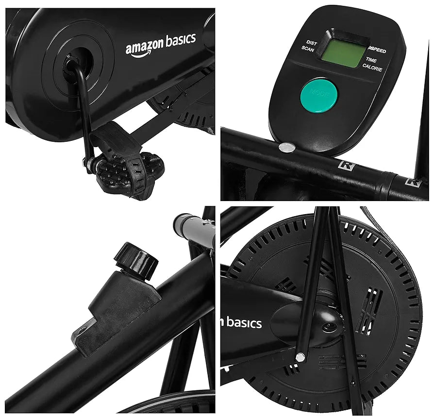 amazon basics Air Bike Exercise Cycle With Moving Or Stationary Handles