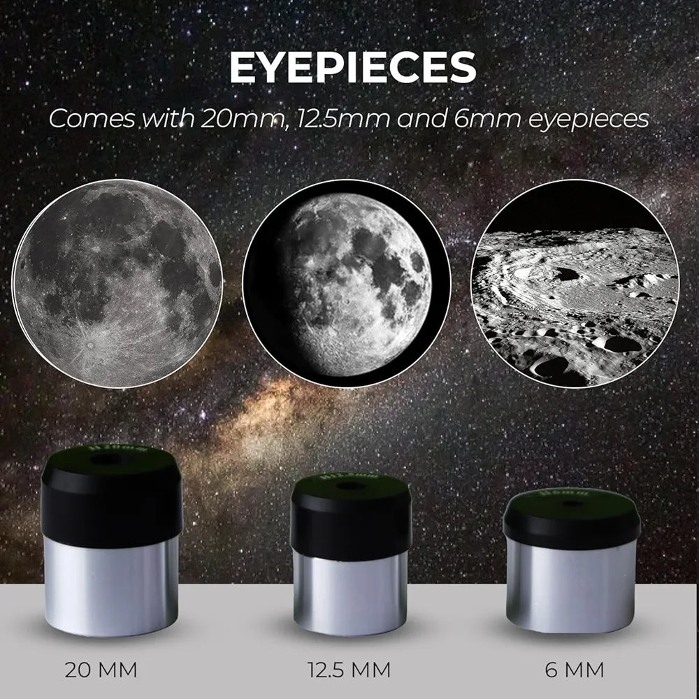 Pie Matrix Phoenix 60700 Astronomical land & Sky Refractor Telescope with 175x Ultra Zoom,Fully Coated Glass Optics, Alt-Az Mount,Professionals to Explore Moon,Saturn Rings, Planets & Deep Sky Objects