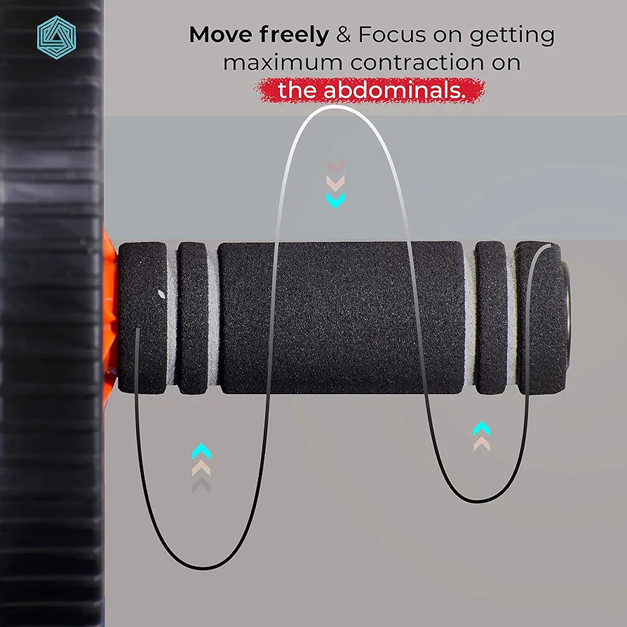 Boldfit Ab Roller For Men & Women. Abs Exercise Equipment For Tummy. Usable In Gym Workout, Home Workout, Abdominal Exercise For Fitness | Anti Slip & Anti Skid Abs Wheel With Knee Mat