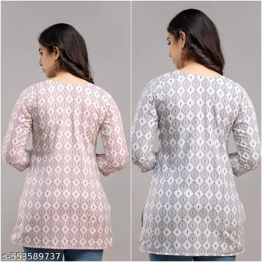 Print Kurti Combo !!Short Kurti Combo For Women!!Cotton Kurti For Women!!Floral Cotton Kurti For Women
