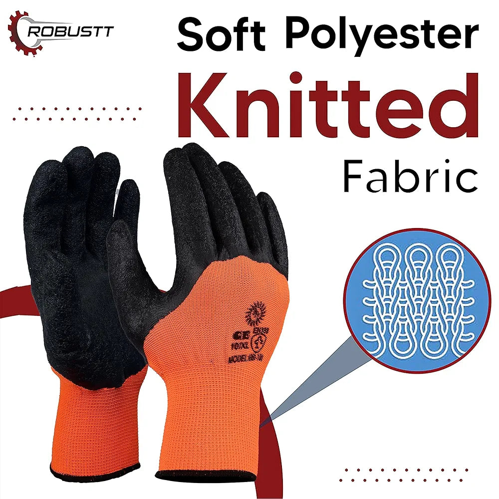 Robustt Nylon Nitrile Half Coated  Industrial Safety Hand Gloves  Anti-Cut | Cut Resistant | Heat Resistant | Industrial Use | for Finger and Hand Protection.