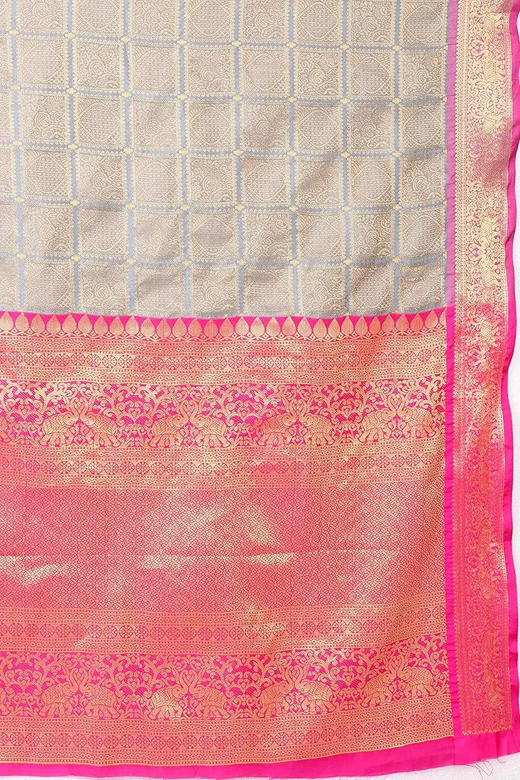 Enthone Women's Woven Banarasi Silk Saree with Blouse Piece