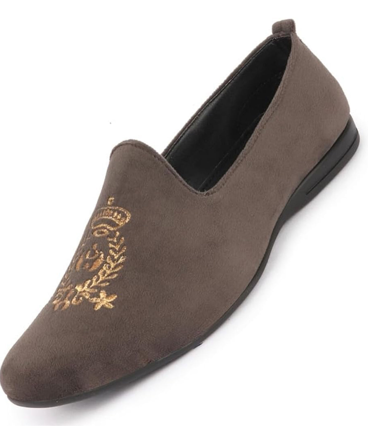 FAUSTO Mens Embroidered Slip-On Loafers | Royal Ethnic Party Shoes |Ethnic Juttis and Mojaris for for Wedding Cushioned Insole