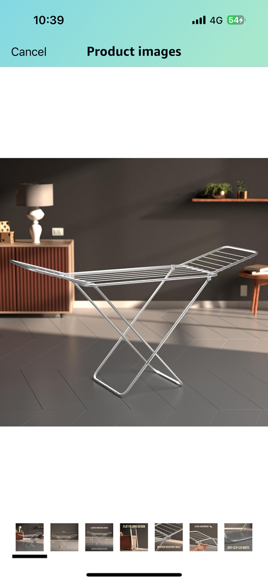 Cloth Drying Stand - 3 Way Folding, Lightweight, 42 Feet Drying Length, 20 Drying Rails (Silver)