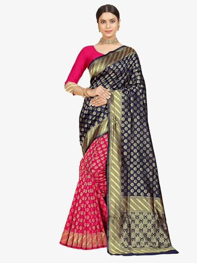 rangita Women Banarasi Silk Saree With Blouse Piece
