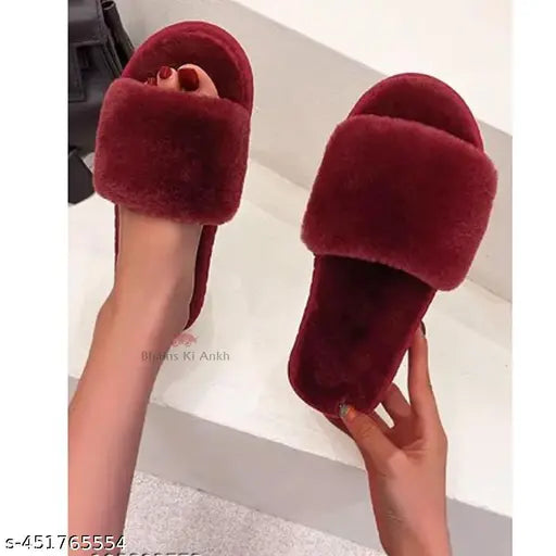 velvet fall and winter indoor pure color cotton slippers non slip soft bottom fur slippers female women unisex