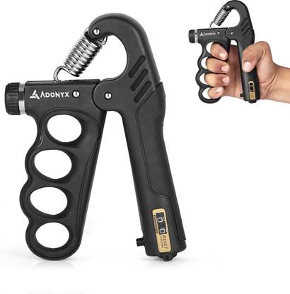 ADONYX Grip Strength Trainer Resistance 10-100KG, Adjustable Forearm Exerciser Hand Grip/Fitness Grip (Black)