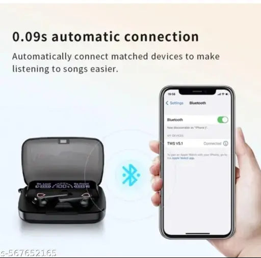 Name : New M19 Wireless Earbuds TWS 5.1 Large Screen Dual LED Digital Display Touch Bluetooth Headset Headphones Mini Compact Portable Sports Waterproof Stereo in Ear Earphones