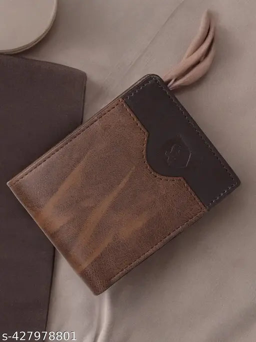 SAMTROH C Design Pu Leather Wallet for Men I 6 Card Slots I 2 Currency & Secret Compartments I 2 ID Card Slots (Brown)