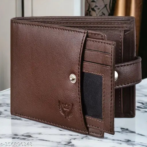 Lorenz Bi-Fold Dark Brown RFID Blocking Leather Wallet for Men with External Card Holder & Coin Pocket Feature| Soft Nappa Men’s Leather Wallet | GL-10