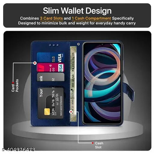 poco c61 MI REDMI A3 BLUE FLIP COVER FOR GIRLS AND BOYS SIMPLE COVER POCO C61