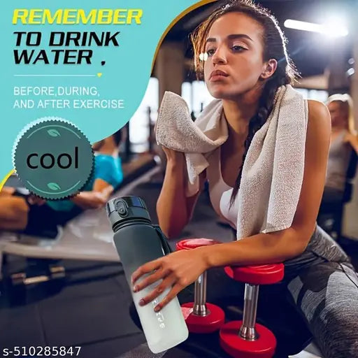 Portable Leakproof Bpa Free Plastic Motivational Water Bottle for Men & Women Perfect for Travel, Gym, Office, Sports, hiking, cycling Water Bottle (1 L)