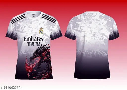 REAL MADRID BYBLADE DRAG 0N EDITION|LA LIGA AND UCL | FAN JERSEY | SUMMER FABRIC | 2025 MEN JERSEY | EUROPEAN FOOTBALL | RED DRAGUN |
