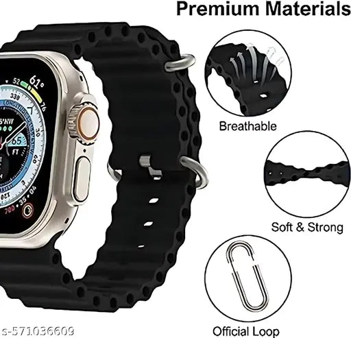 T800 black pro ultra smartwatch with beautiful strap bluetooth calling smart touch display with fitness & outdoor health & medical tracker unique ui interctions ( black)