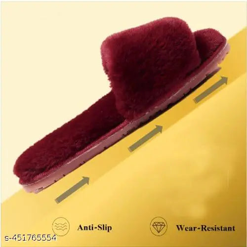 velvet fall and winter indoor pure color cotton slippers non slip soft bottom fur slippers female women unisex