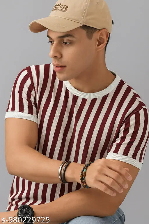 Men's Polycotton Round Neck T-Shirt | Regular Fit Casual Wear | Stylish Matte Finish | Trendy Solid Colors Tee - RN-MATTE-MAHROON