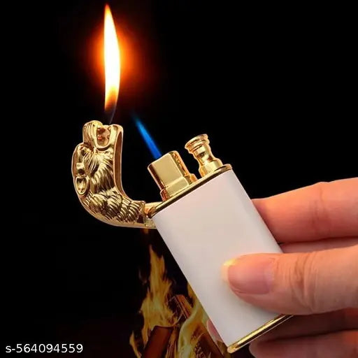 BEST VIBES_Double Flame Metal Lighter Unique Design Dual Flame Lighter Windproof & Refillable Pocket Lighter