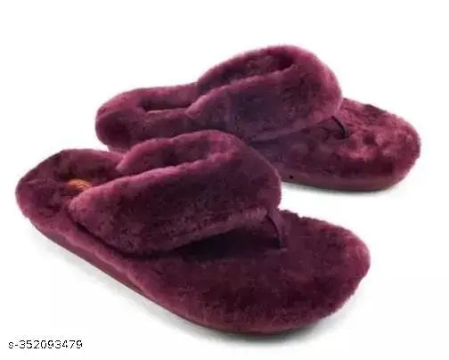 Summer and Winter Woolen Fur Slipper for Women for indoor and outdoor use