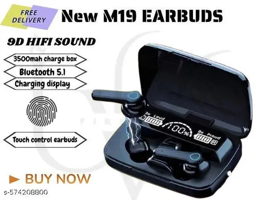UV FIRE M19 TWS Wireless Headphones with Touch Control With Flashlight Bluetooth Headset (Black, True Wireless)